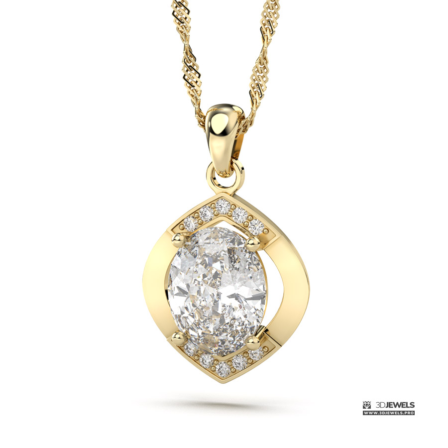Oval Cut With Diamond Halo Pendant Free 3D Model-900px-шьп1-2 Oval Cut With Diamond Halo Pendant Free 3D Model-900px-шьп1-2