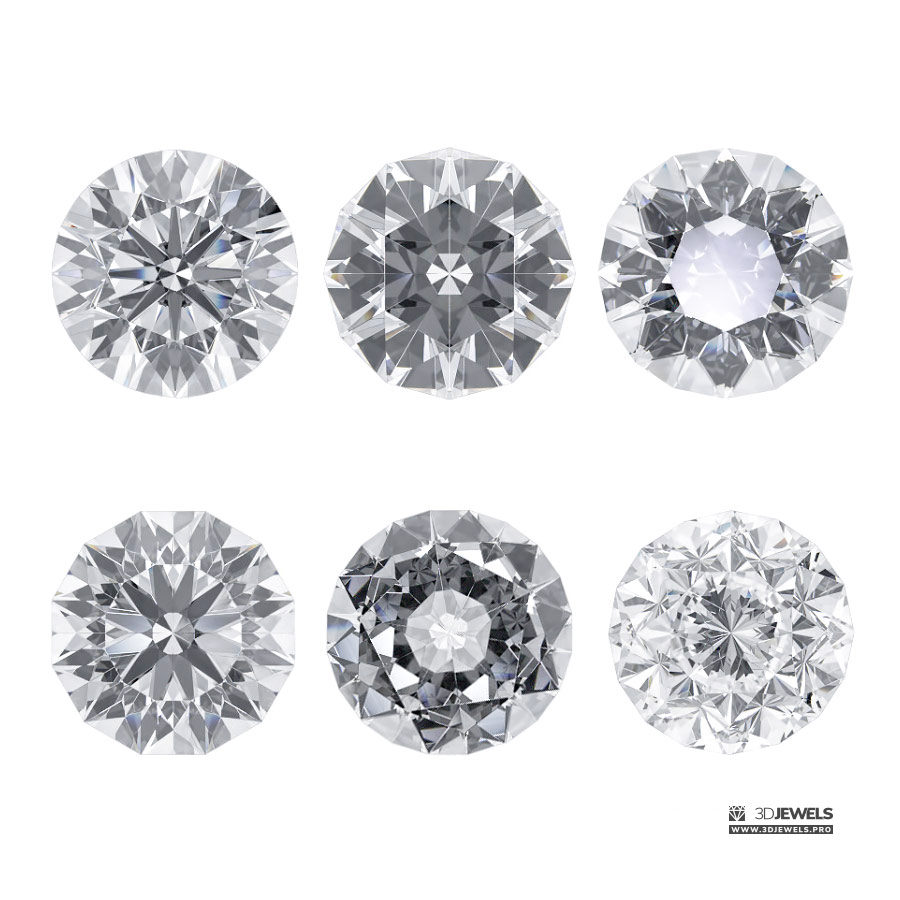Cuts Of Round Diamonds Different Facet Count Of Round Сut Diamond