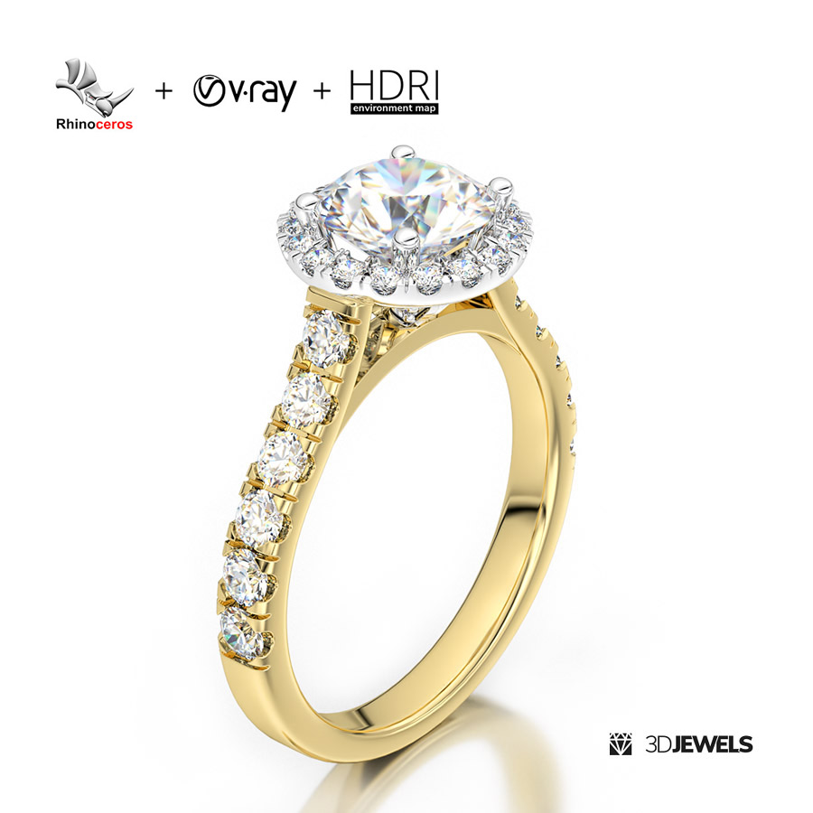 Ring Rhino Gold Jewelry Software Rhinoceros With V-Ray For 3D
