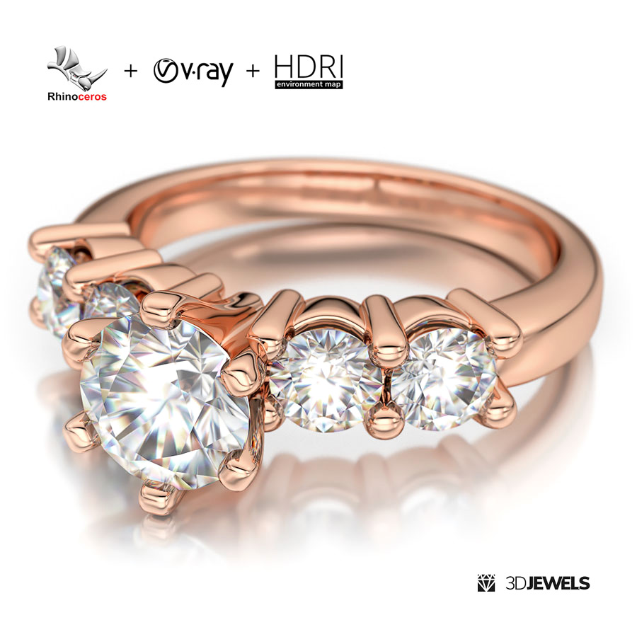 Citrine Fire Opal Three Stone Round Trellis ring - 14K White Gold  |JewelsForMe
