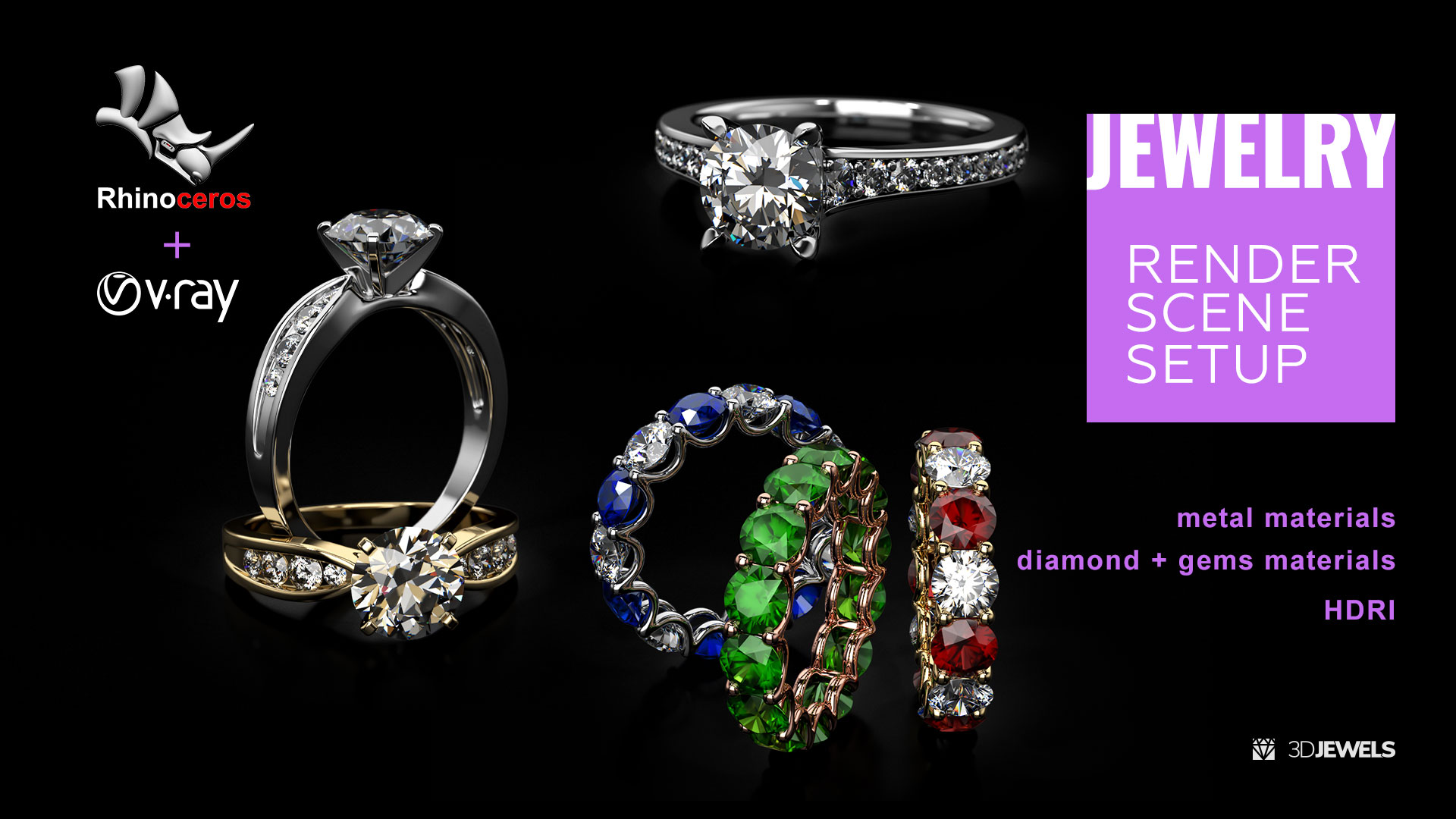 Jewelry Rendering Black Scene Setup For Rhino With VRay 3DJewels