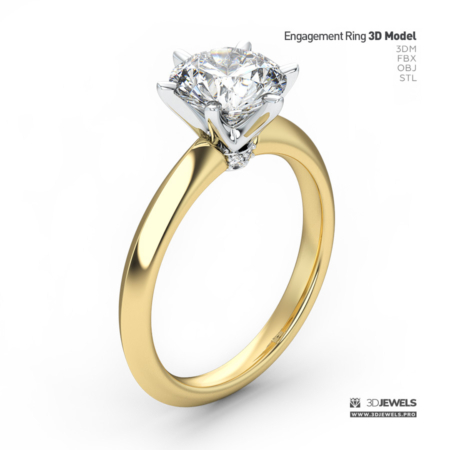 diamond gold ring 3d printable jewel 3D Print Model in Rings 3DExport